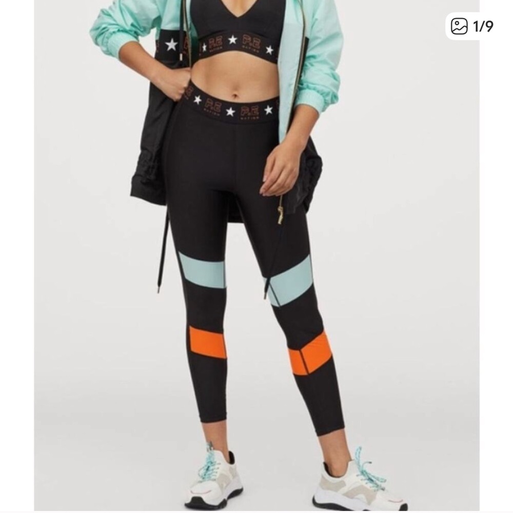 P.E Nation x H&M 7/8 Black Leggings Set - Small